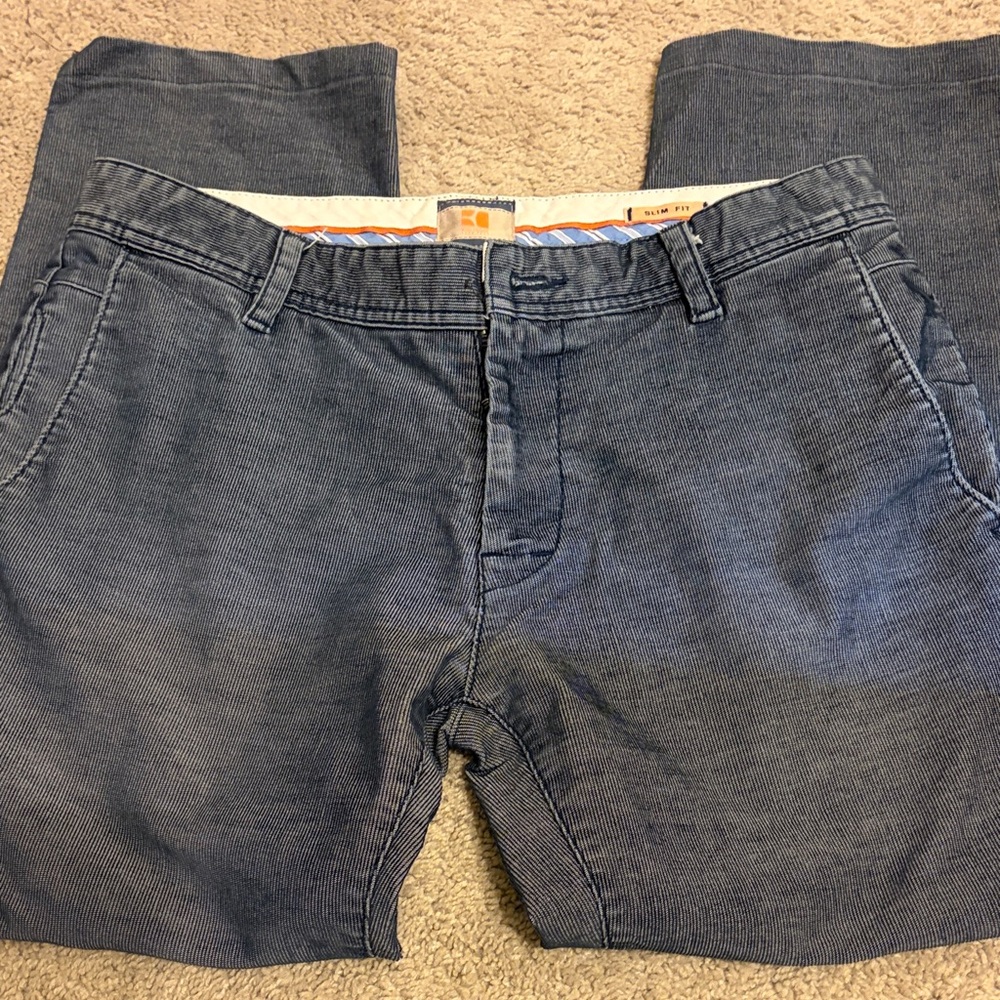 BOSS ORANGE Denim Blue Chinos